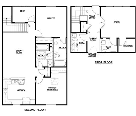 3BR/2.5BA Townhouse w/ Garage floor plan